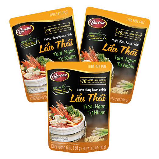 Combo 3 Gói Nước dùng hoàn chỉnh Barona - Lẩu Thái