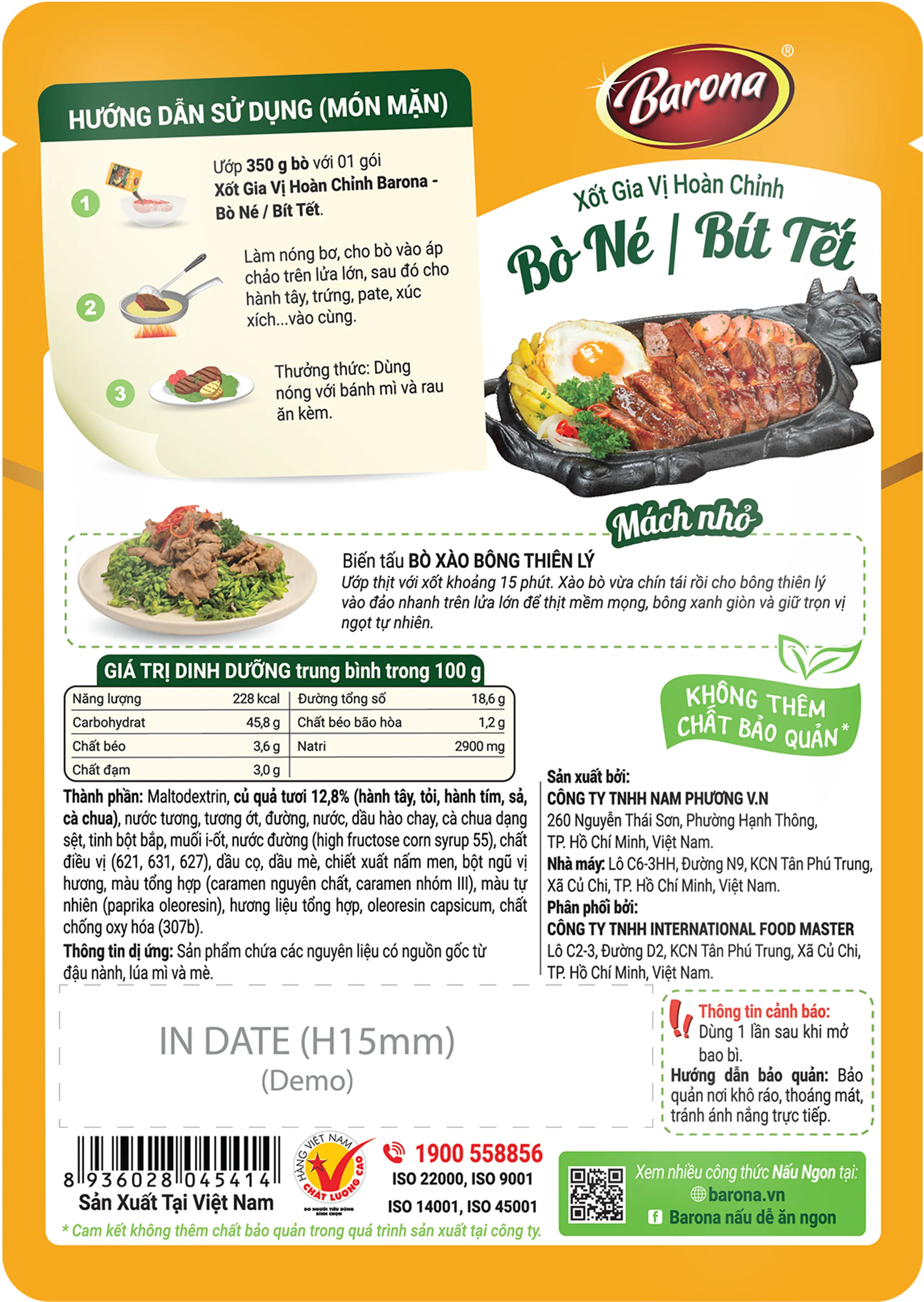 Xốt Gia Vị Hoàn Chỉnh Barona - Bò Né/Bít Tết