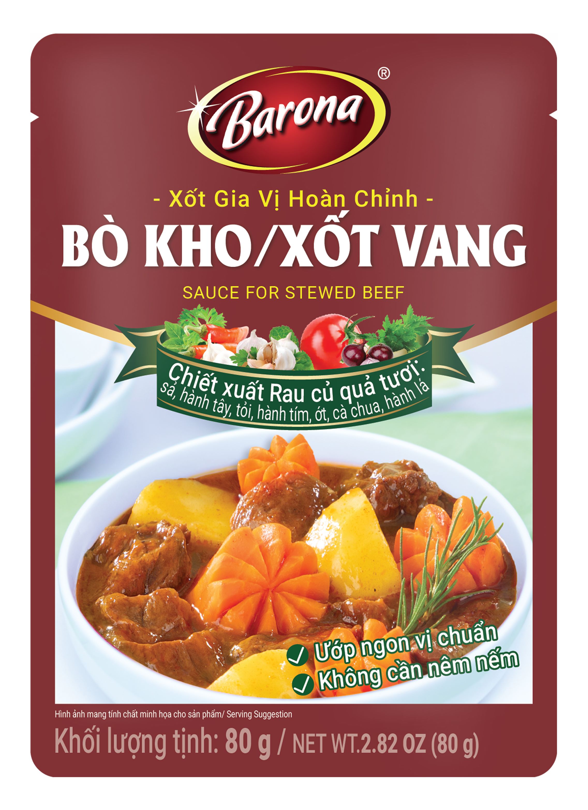 Xốt Gia Vị Hoàn Chỉnh Barona - Bò Kho/Xốt Vang