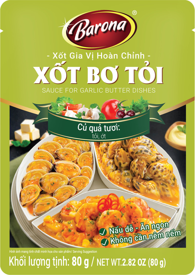Xốt Gia Vị Hoàn Chỉnh Barona - Bơ Tỏi