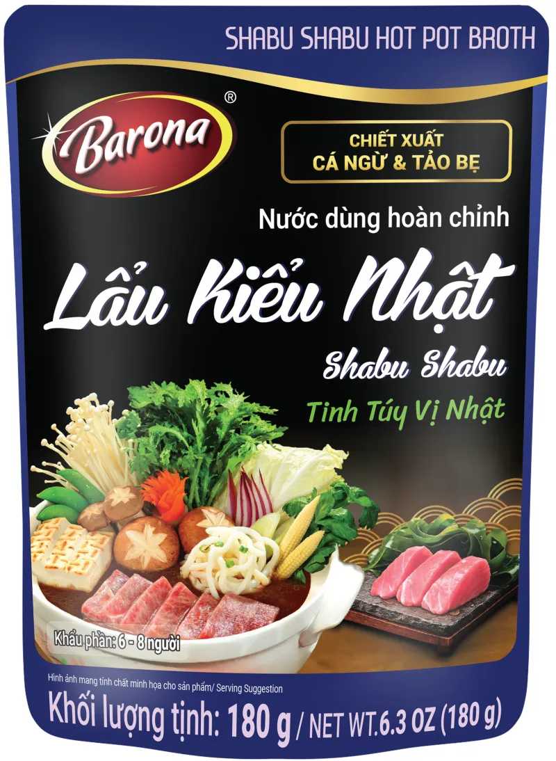 Nước dùng hoàn chỉnh Barona - Lẩu Kiểu Nhật Shabu Shabu