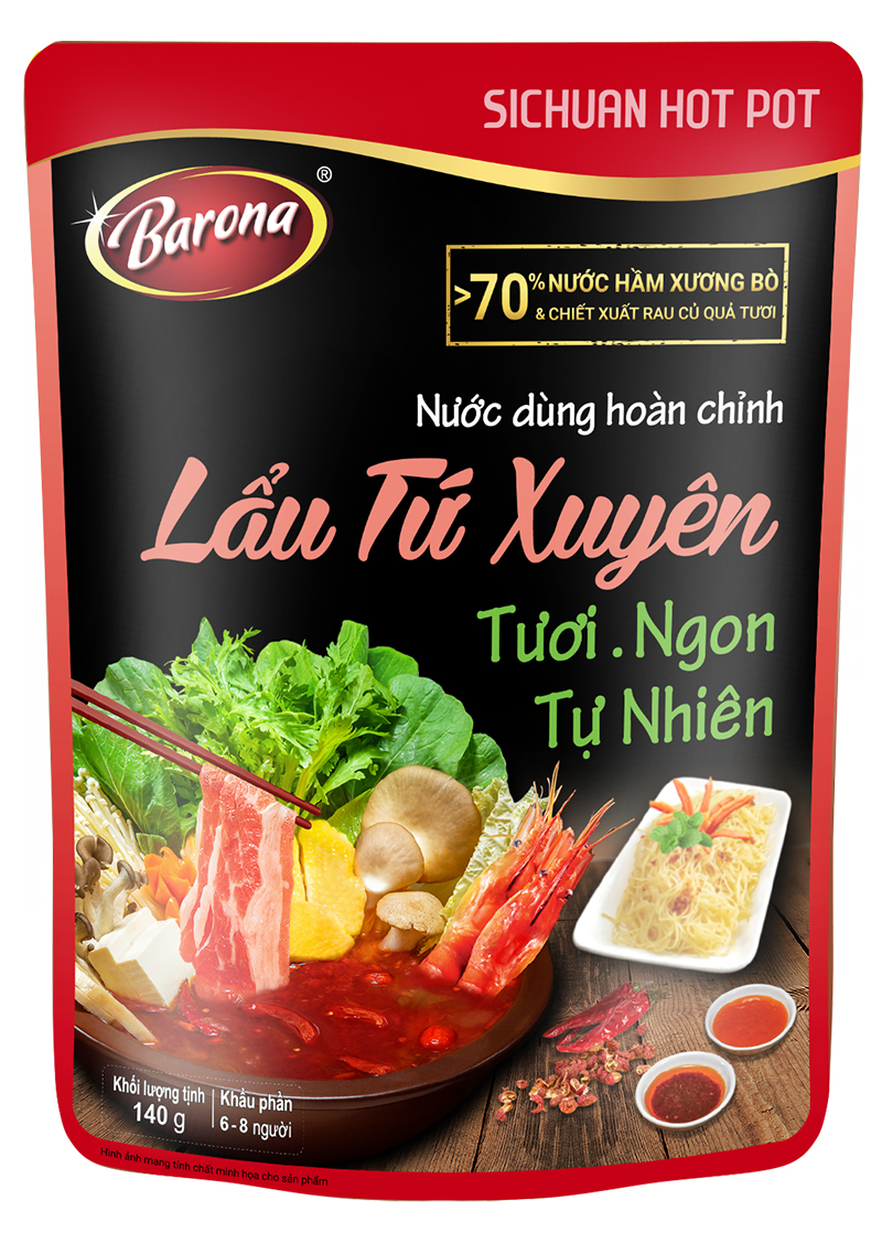 Nước dùng hoàn chỉnh Barona - Lẩu Tứ Xuyên